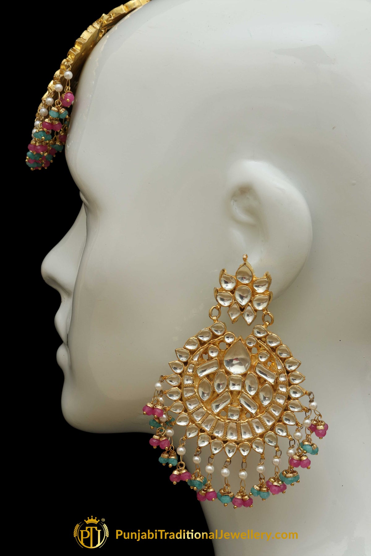 Kundan Earring Tikka Set | Punjabi Traditional Jewellery Exclusive