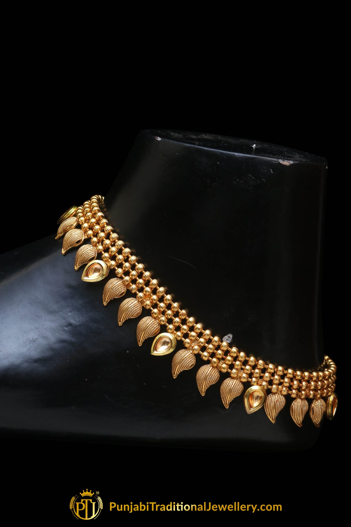 Kundan With Gold Plated Payal By Punjabi Traditional Jewellery