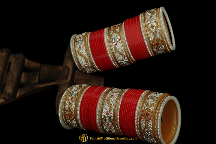 Red Wedding Bridal Chura By Punjabi Traditional Jewellery