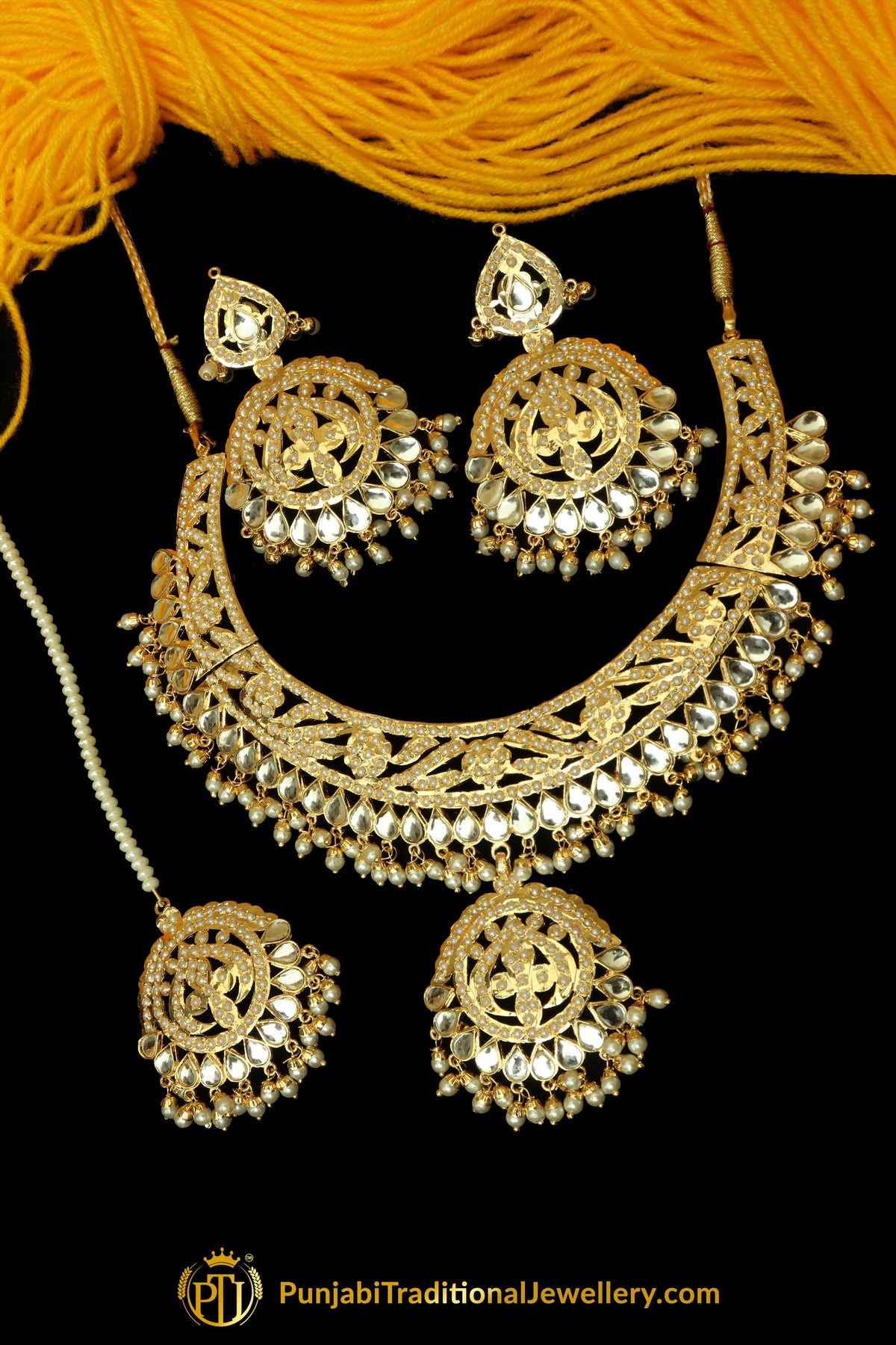 Kundan Jadau Necklace Set By Punjabi Traditional Jewellery