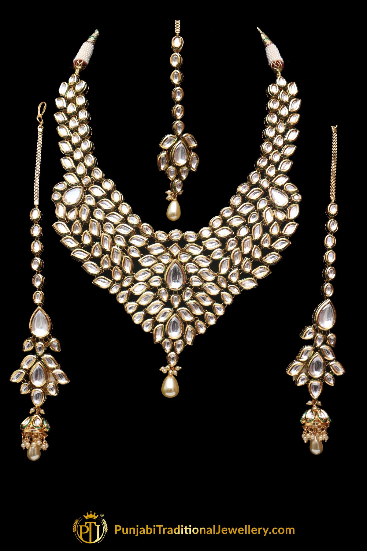 Kundan Necklace Set With Sahare Earrings By Punjabi Traditional Jewellery