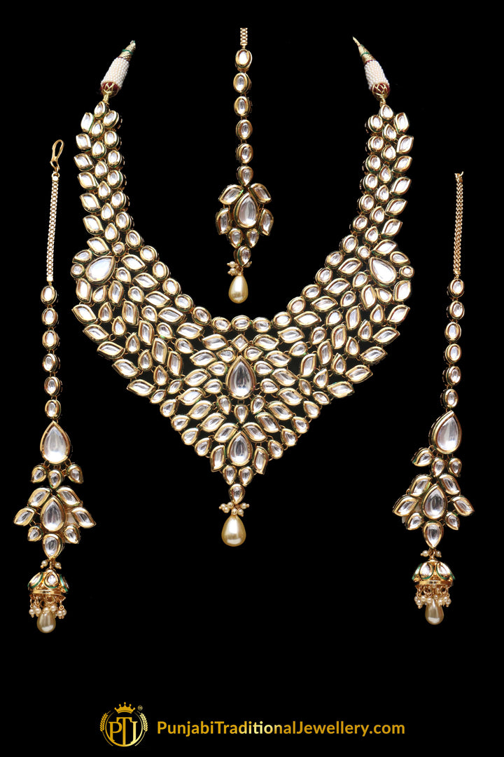 Kundan Necklace Set With Sahare Earrings By Punjabi Traditional Jewellery