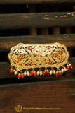 Gold Finished Rubby Pearl Jadau Clip Hair Accessories By Punjabi Traditional Jewellery