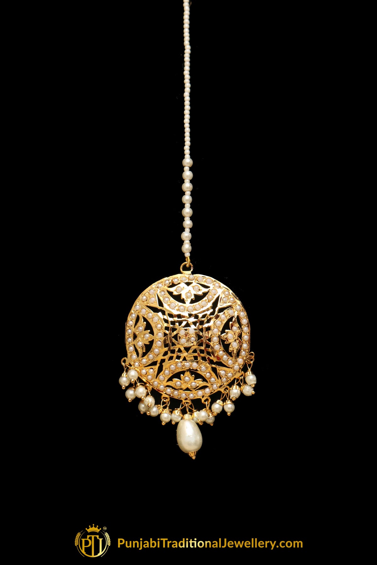 Golden Jadau Tikka By Punjabi Traditional Jewellery