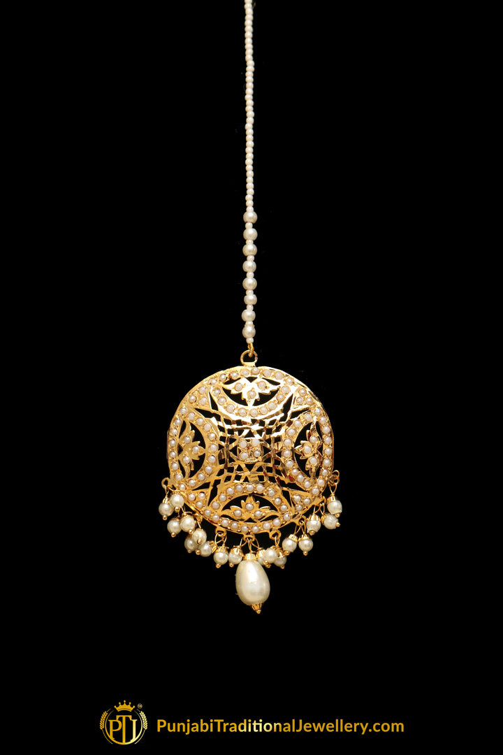 Golden Jadau Tikka By Punjabi Traditional Jewellery