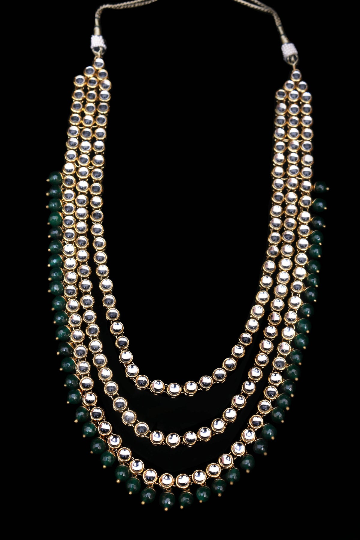 Shabab Green Kundan long set Necklace Set By Punjabi Traditional Jewellery