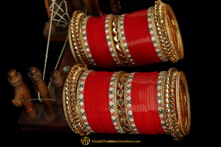 Red Wedding Bridal Chura By Punjabi Traditional Jewellery