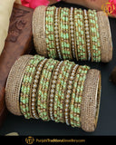 Pistachio Pearl thread Bangle Set (Both Hand Pair) | Punjabi Traditional Jewellery Exclusive
