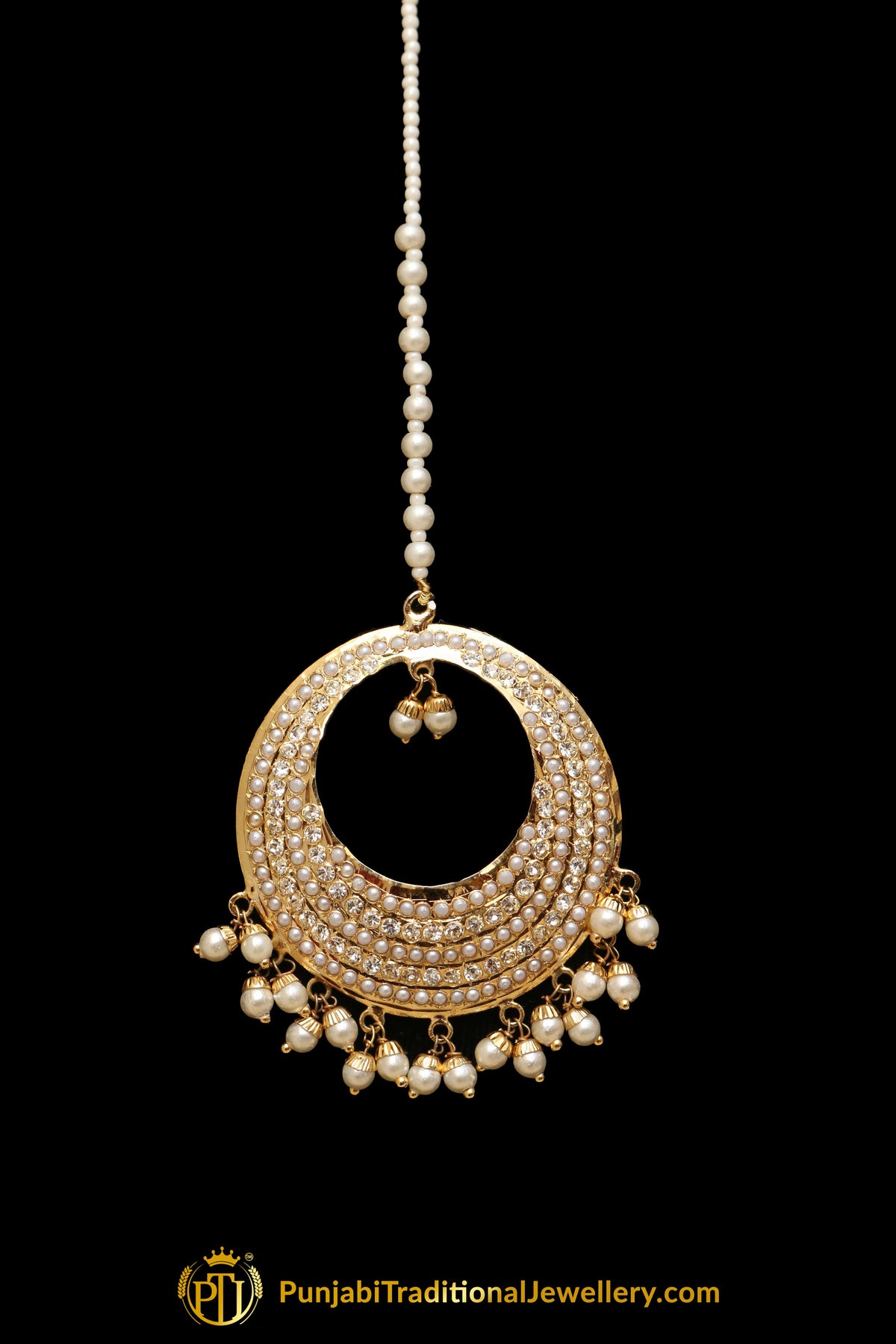 Golden Jadau Tikka By Punjabi Traditional Jewellery