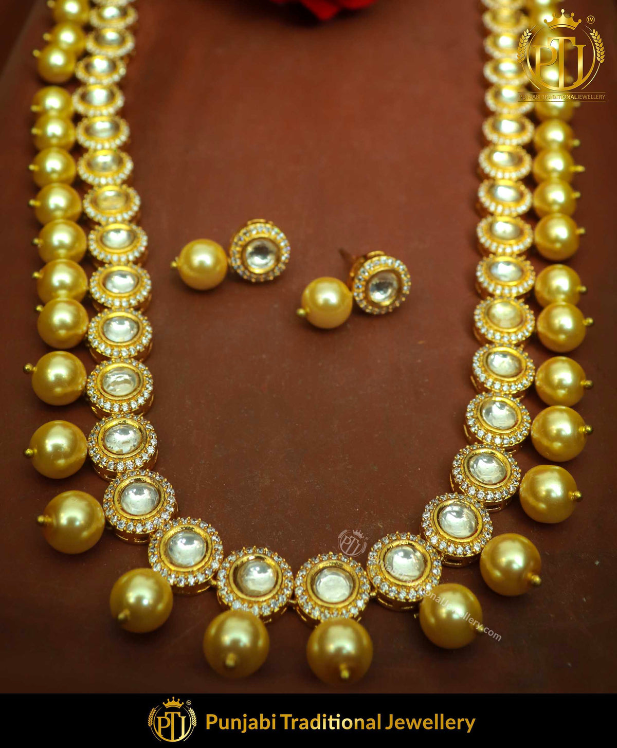 Pearl Kundan Handmade Necklace & Earrings | Punjabi Traditional Jewellery Exclusive