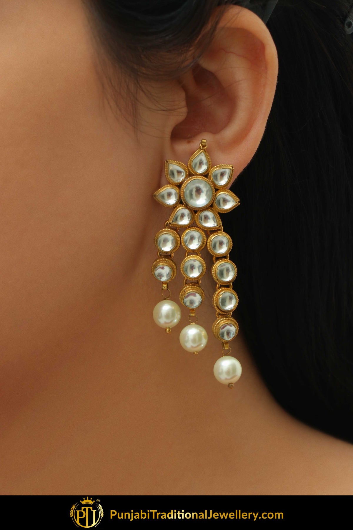 Haajar Gold Finished Kundan Necklace Set | Punjabi Traditional Jewellery Exclusive