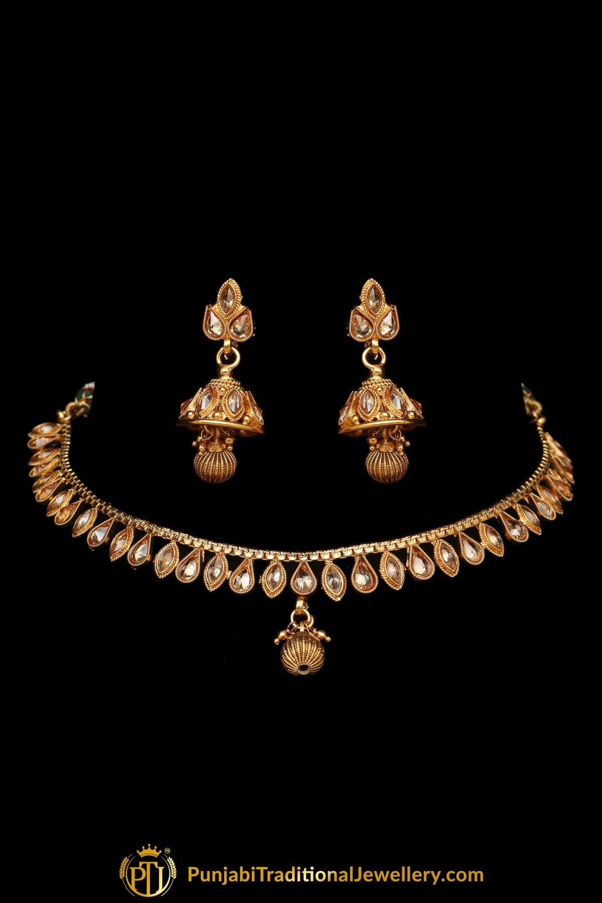 Polki Necklace Set By Punjabi Traditional Jewellery