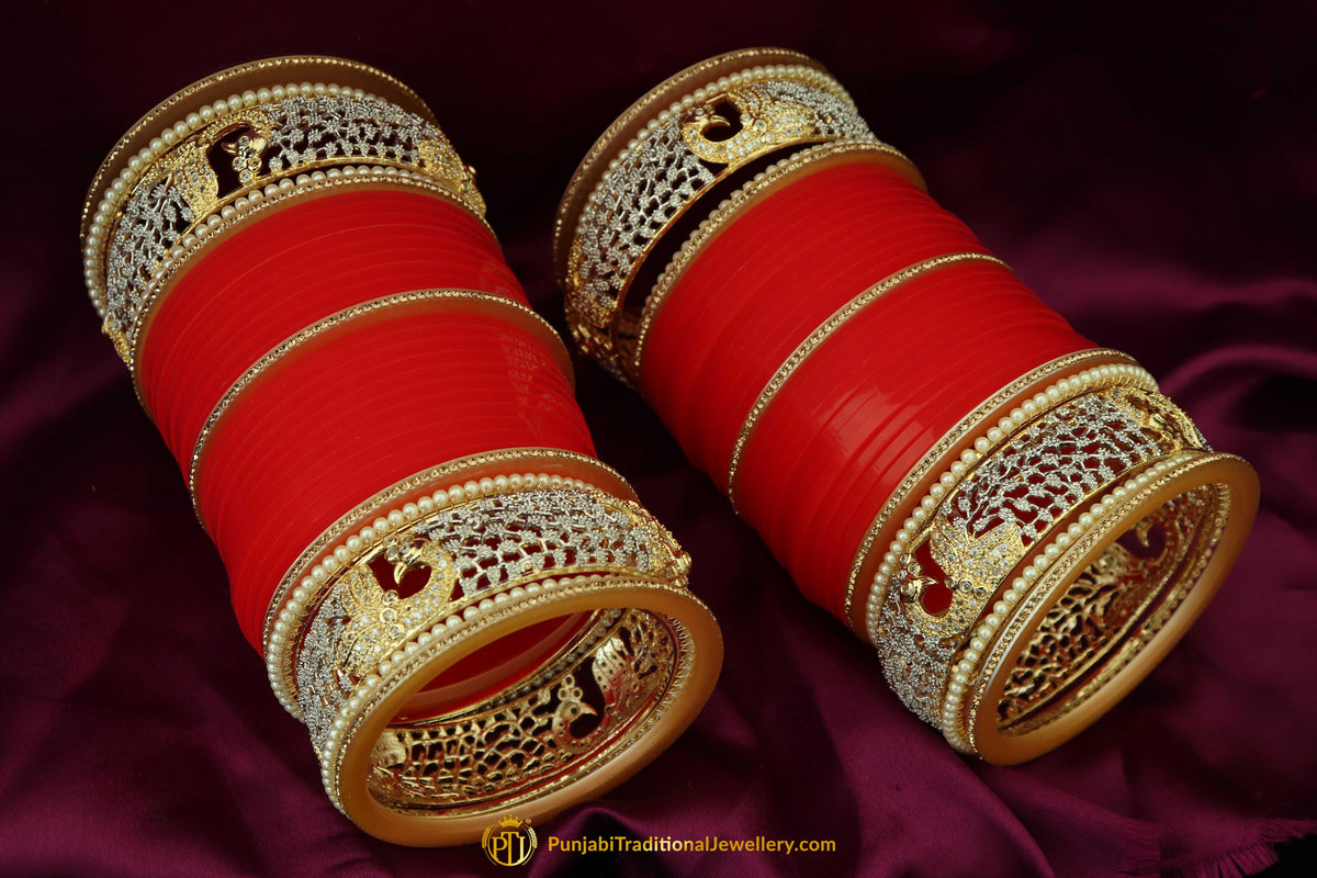 Red Wedding Bridal Chura By Punjabi Traditional Jewellery