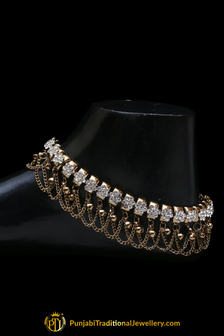 Jerkan & Antique Gold Payal By Punjabi Traditional Jewellery