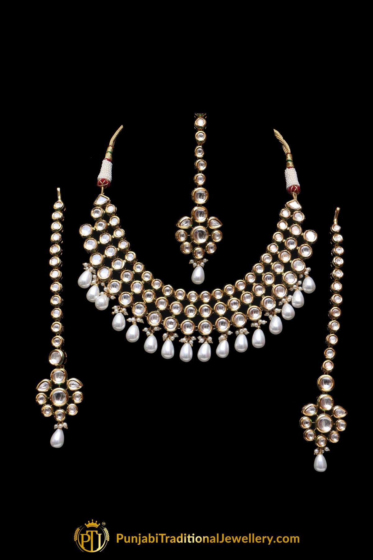 Pearl With Kundan Necklace Set With Sahare Earrings By Punjabi Traditional Jewellery