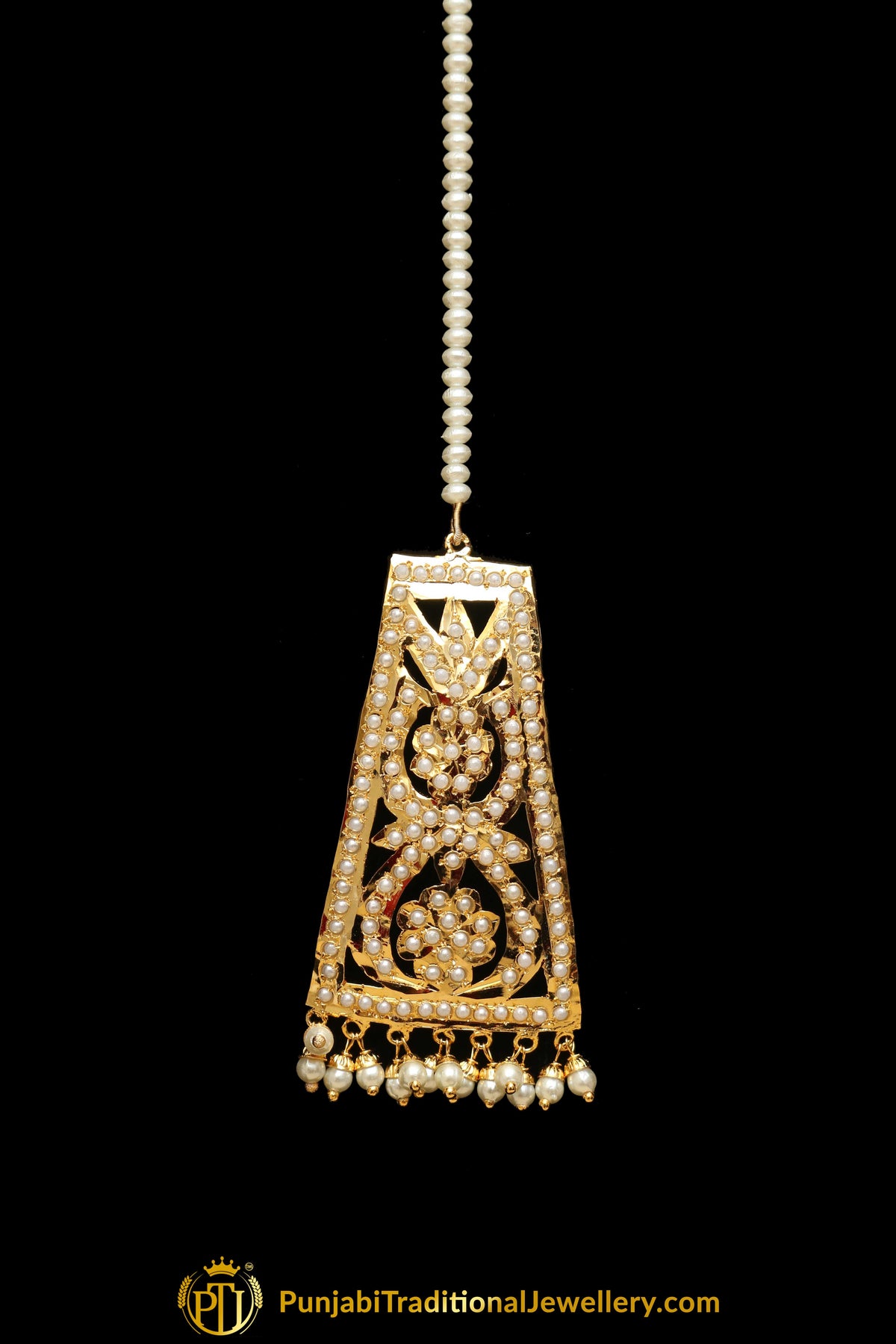 Golden Jadau Tikka By Punjabi Traditional Jewellery