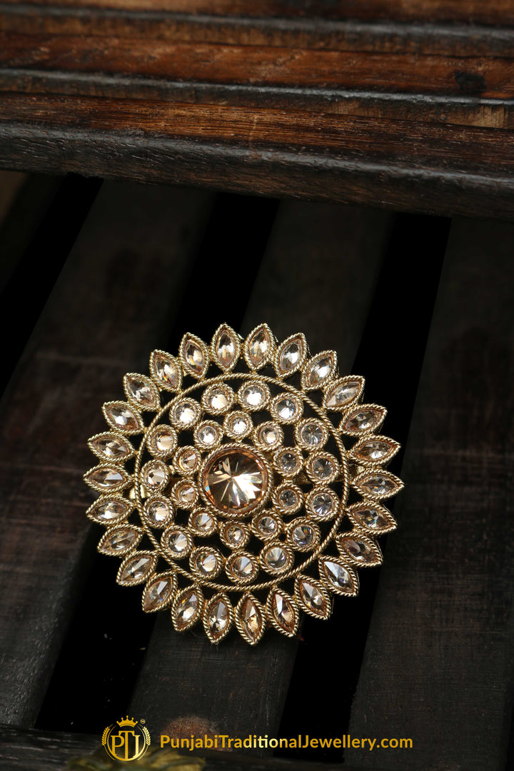 Gold Plated Champagne Ring By Punjabi Traditional Jewellery