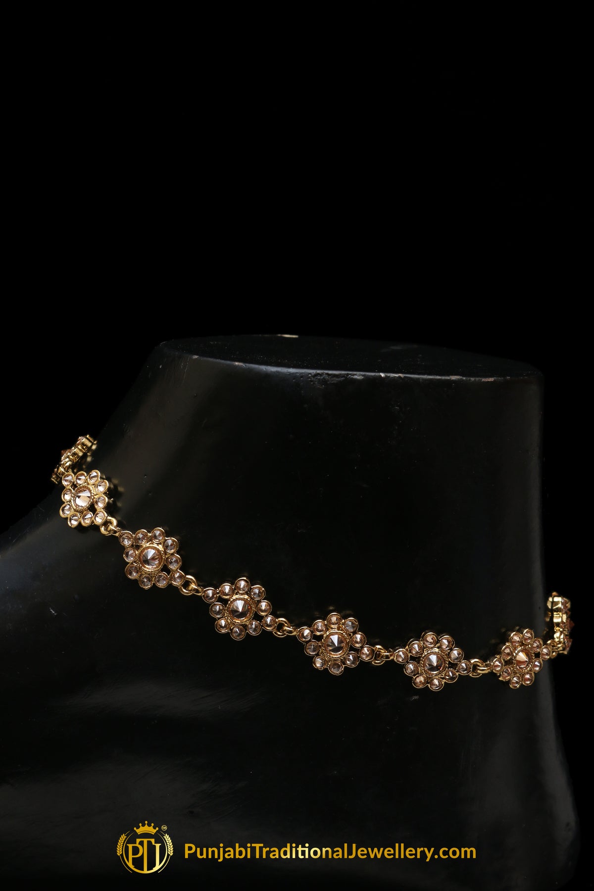 Champagne Stone Payal By Punjabi Traditional Jewellery