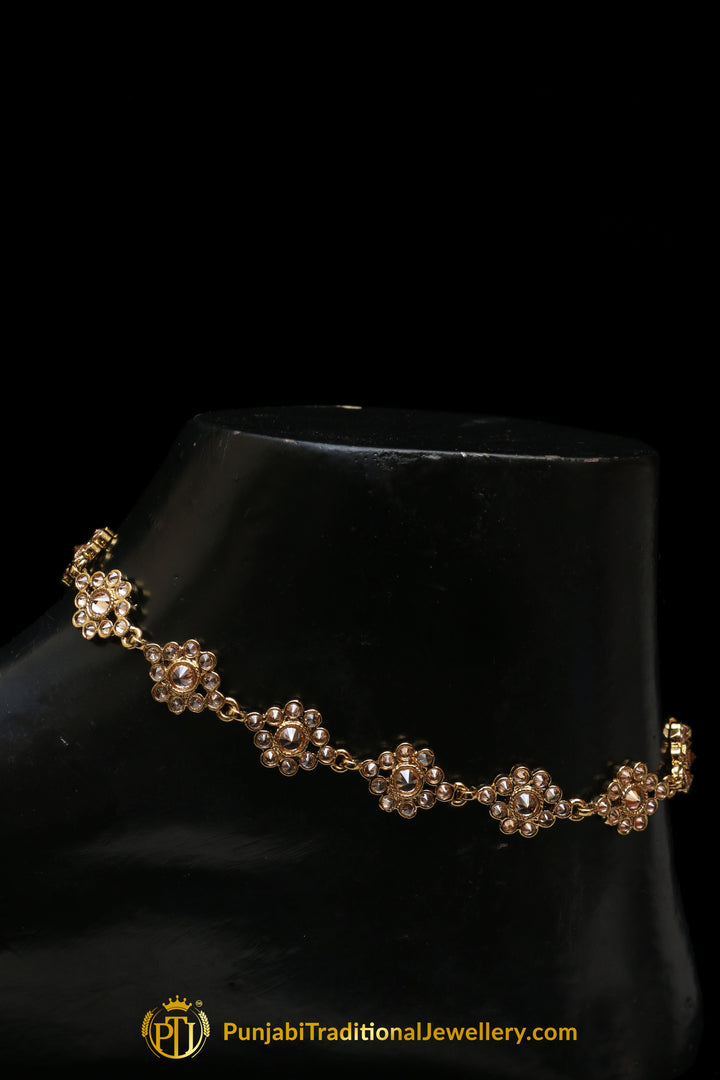 Champagne Stone Payal By Punjabi Traditional Jewellery