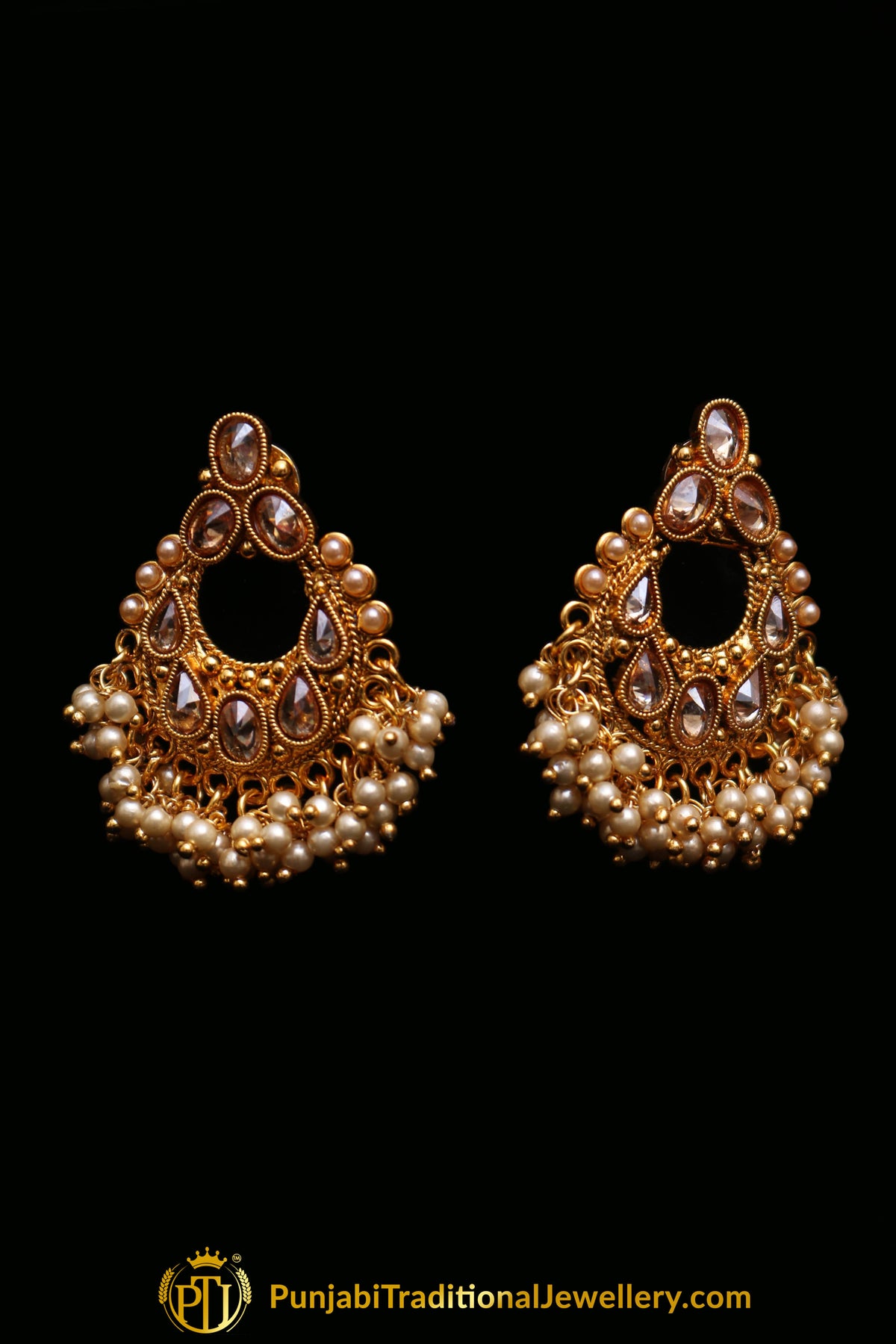 Champagne Stone Necklace Set By Punjabi Traditional Jewellery