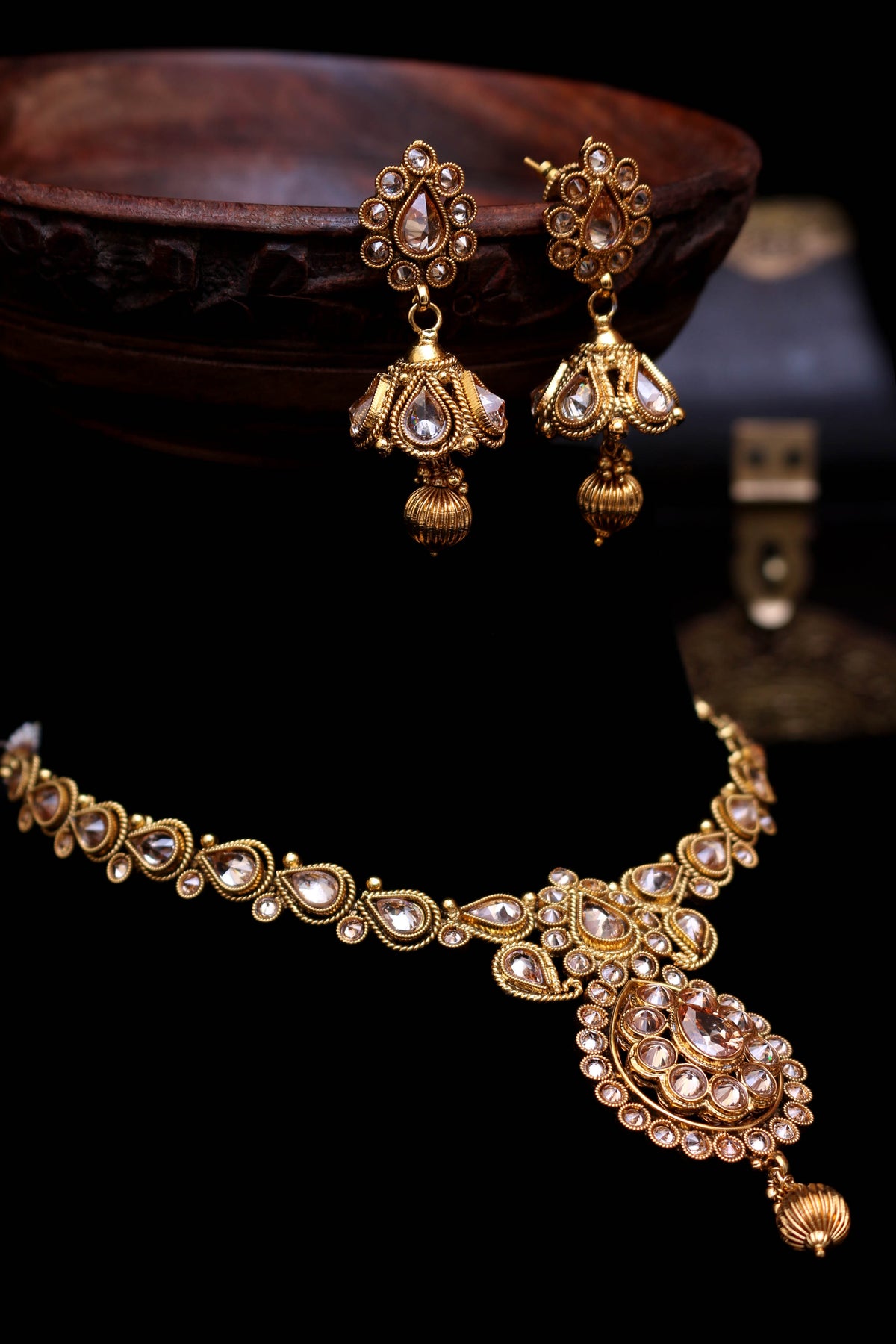 Kasba Polki Necklace Set By Punjabi Traditional Jewellery