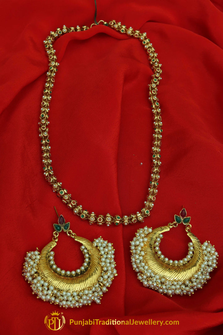 Pearl Jodha Mala Necklace Set By Punjabi Traditional Jewellery