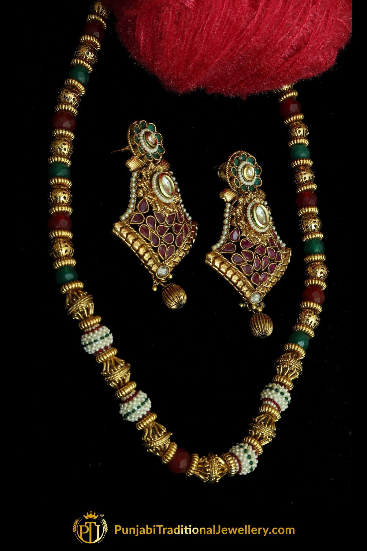 Gold Plated Jodha Mala Necklace Set By Punjabi Traditional Jewellery