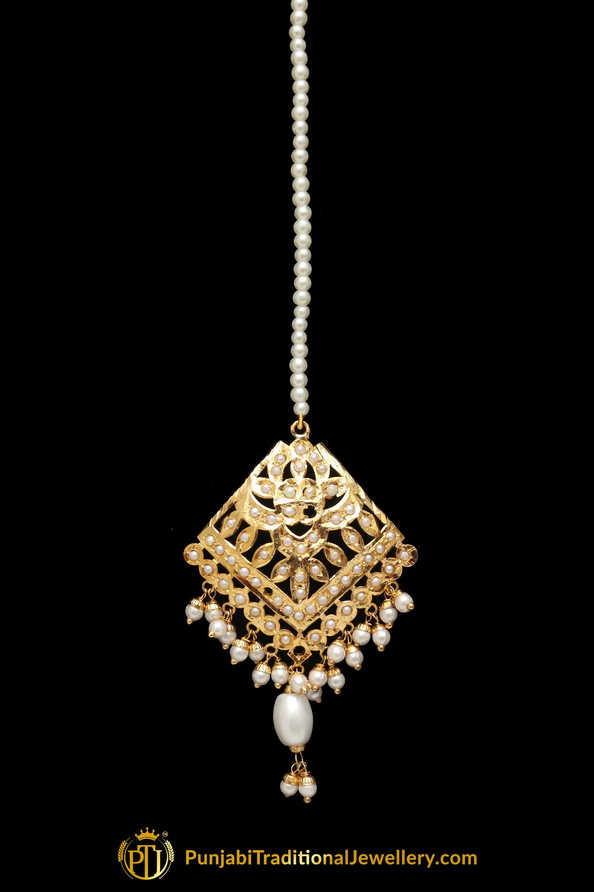 Golden Jadau Tikka By Punjabi Traditional Jewellery