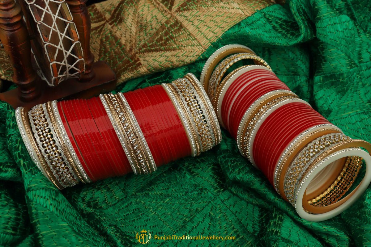 Red Wedding Bridal Chura By Punjabi Traditional Jewellery