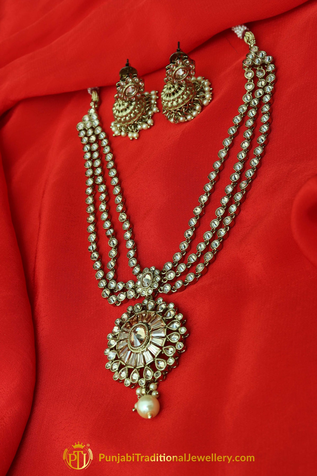 Gold Plated Necklace Set By Punjabi Taditional Jewellery