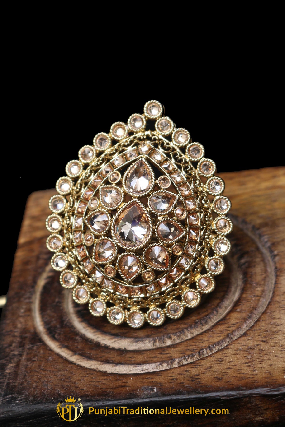 Gold Plated Champagne Ring By Punjabi Traditional Jewellery