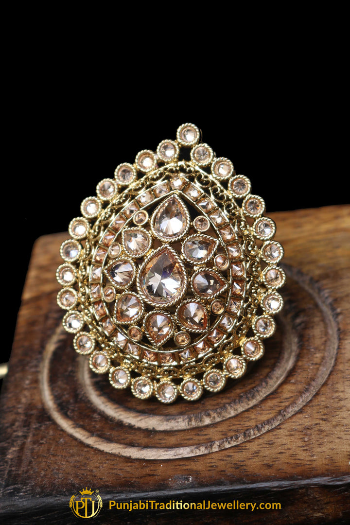 Gold Plated Champagne Ring By Punjabi Traditional Jewellery