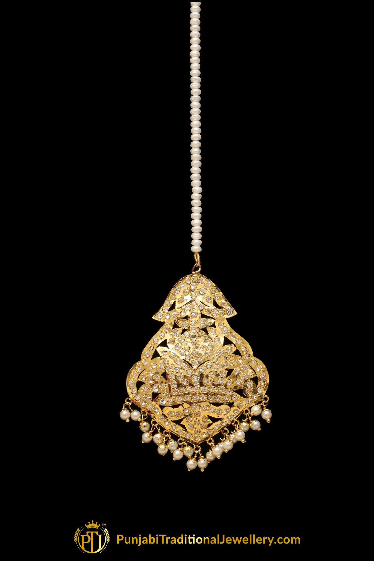 Golden Jadau Tikka By Punjabi Traditional Jewellery