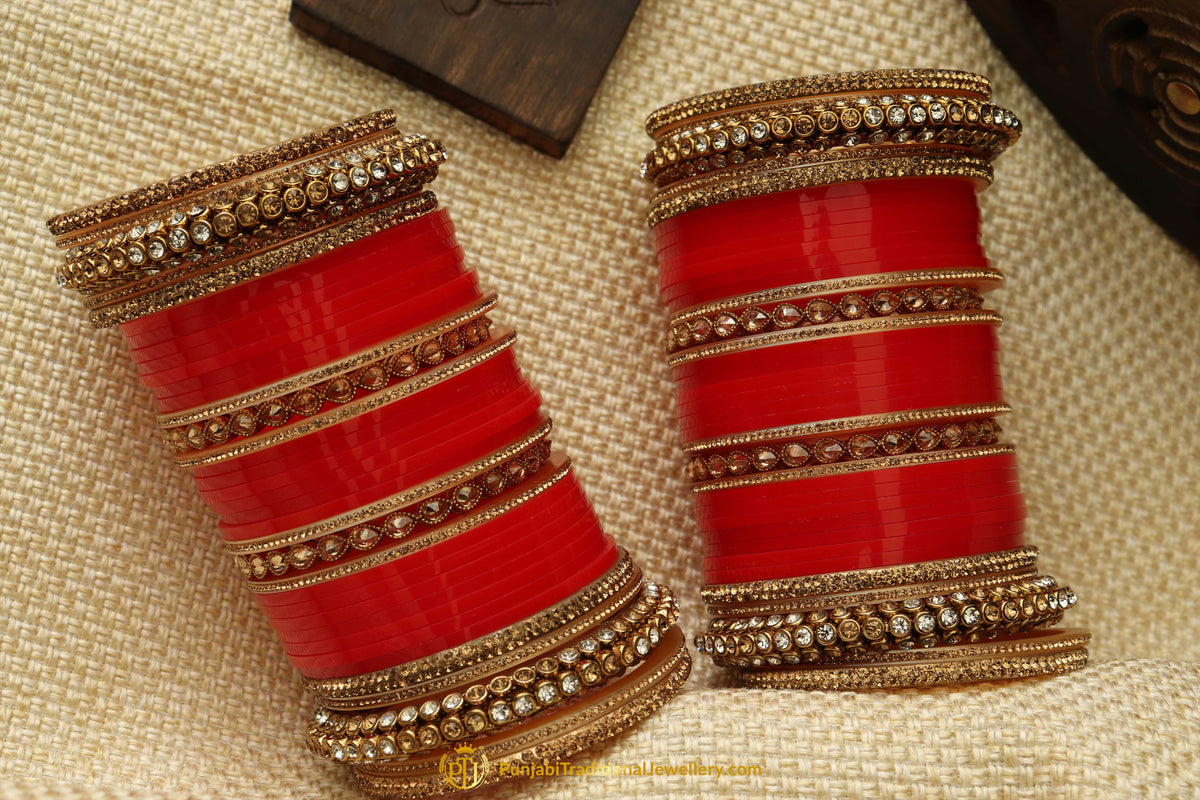 Red Wedding Bridal Chura By Punjabi Traditional Jewellery