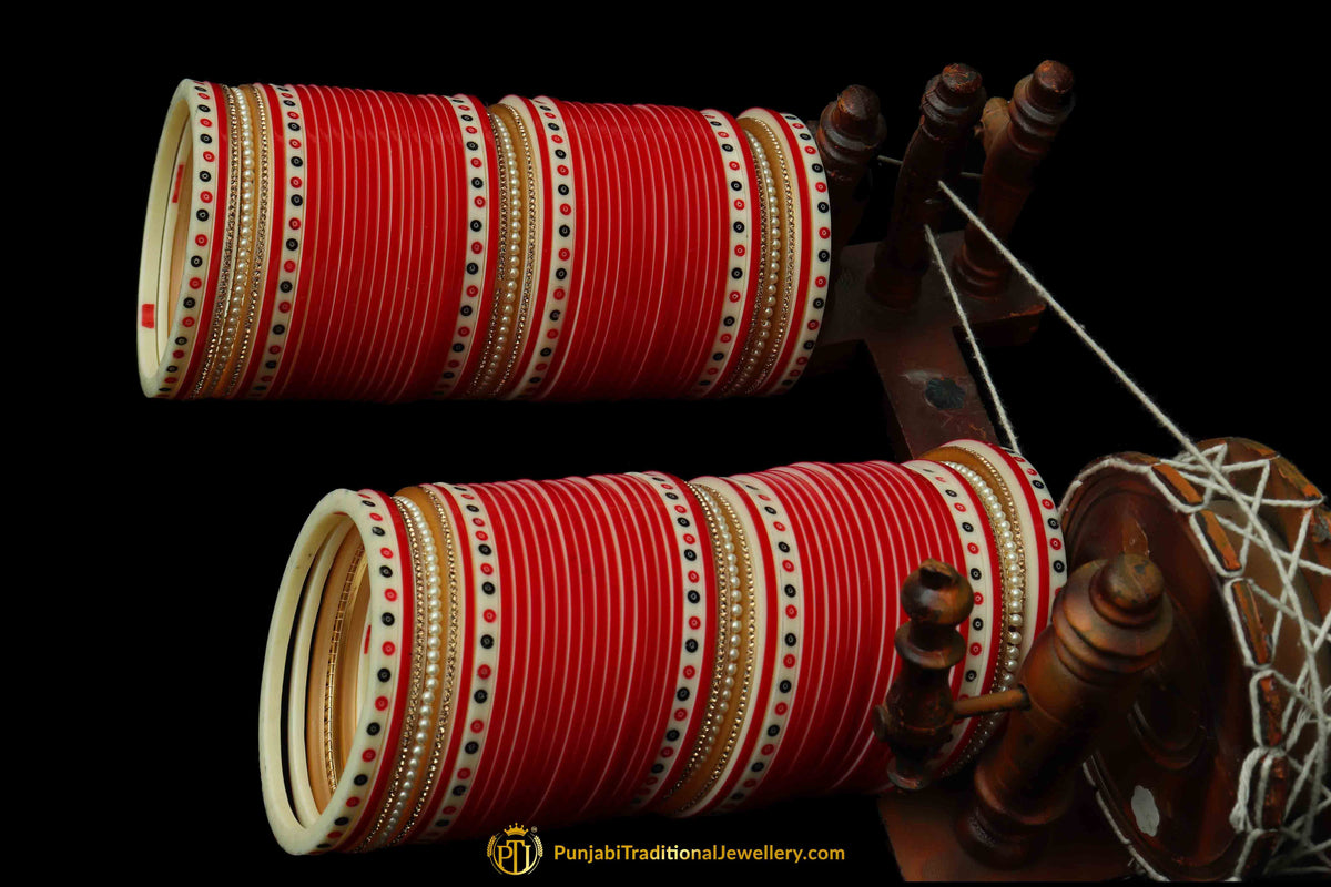 Red Wedding Bridal Chura By Punjabi Traditional Jewellery