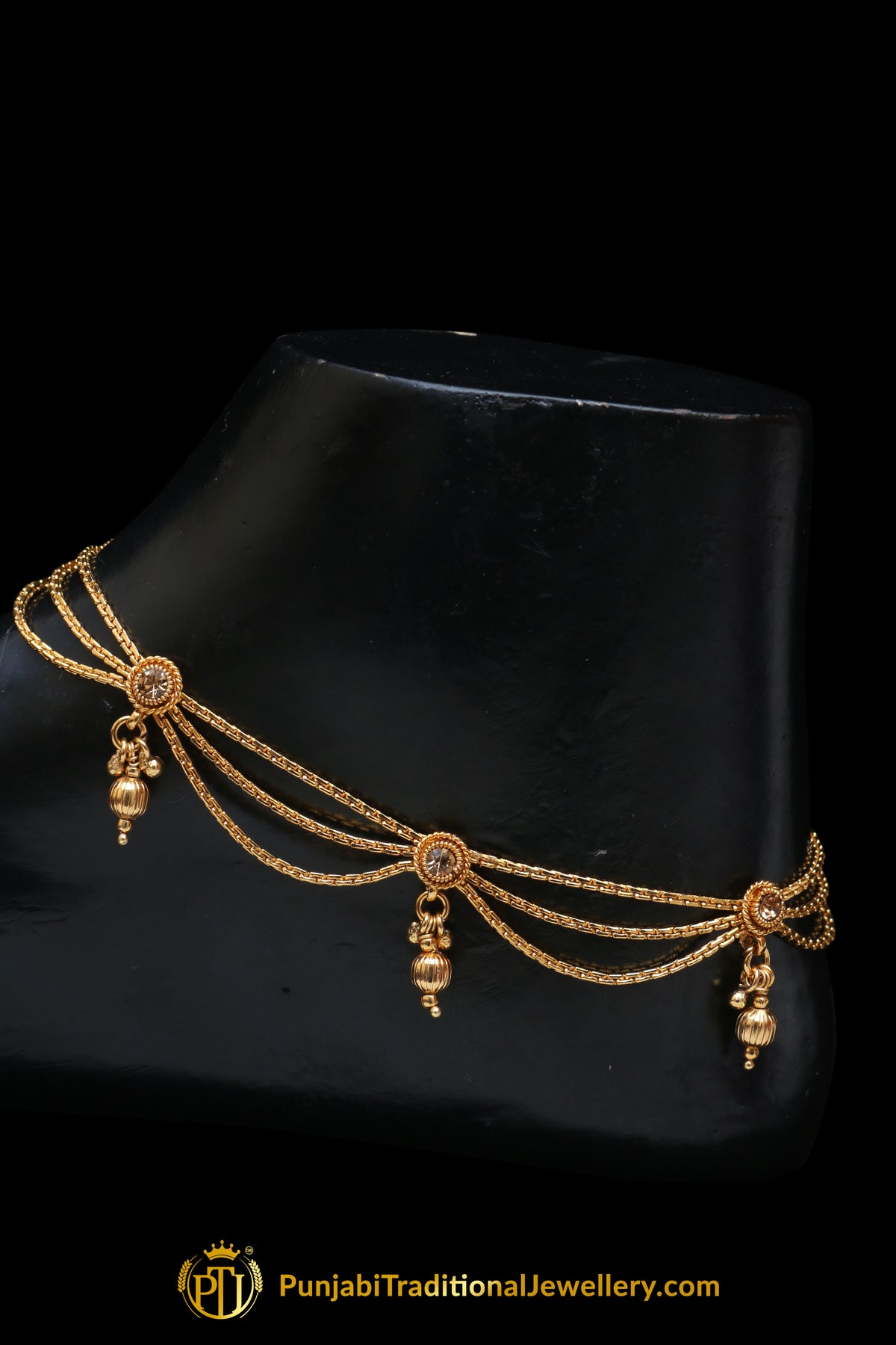 Gold Plated Payal By Punjabi Traditional Jewellery