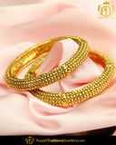 Antique Gold Plated Johda Openable Bangles (Pair) | Punjabi Traditional Jewellery Exclusive