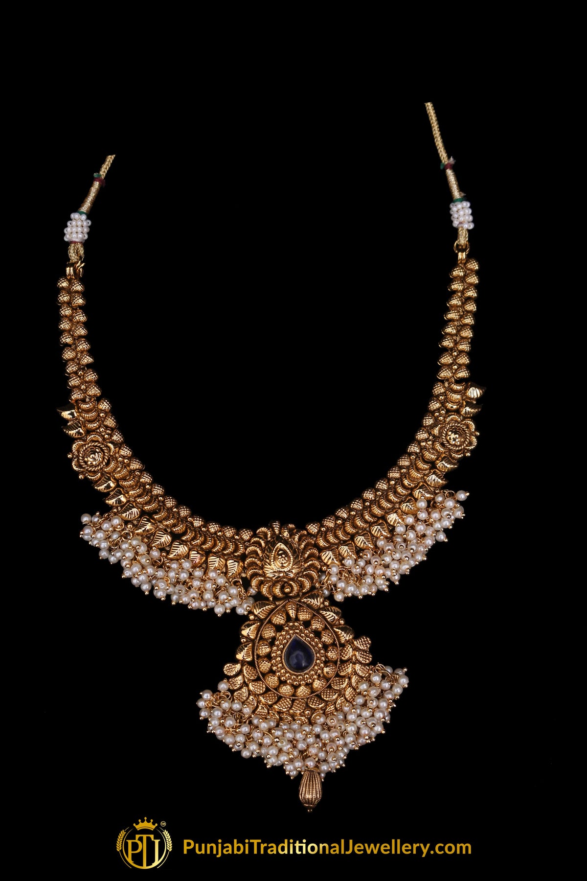 Antique Gold Necklace Set By Punjabi Traditional Jewellery