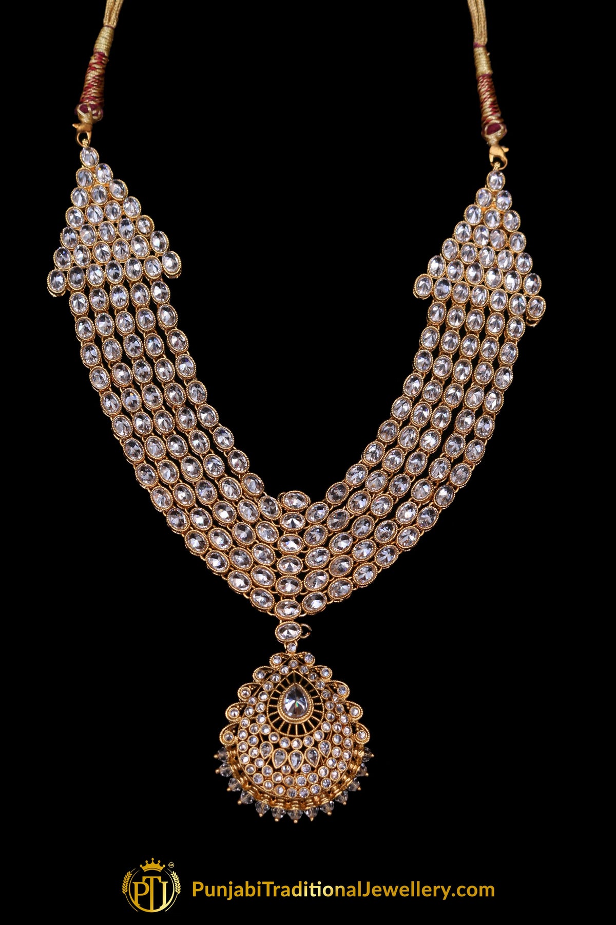 Kundan Gold Plated Necklace Set By Punjabi Traditional Jewellery