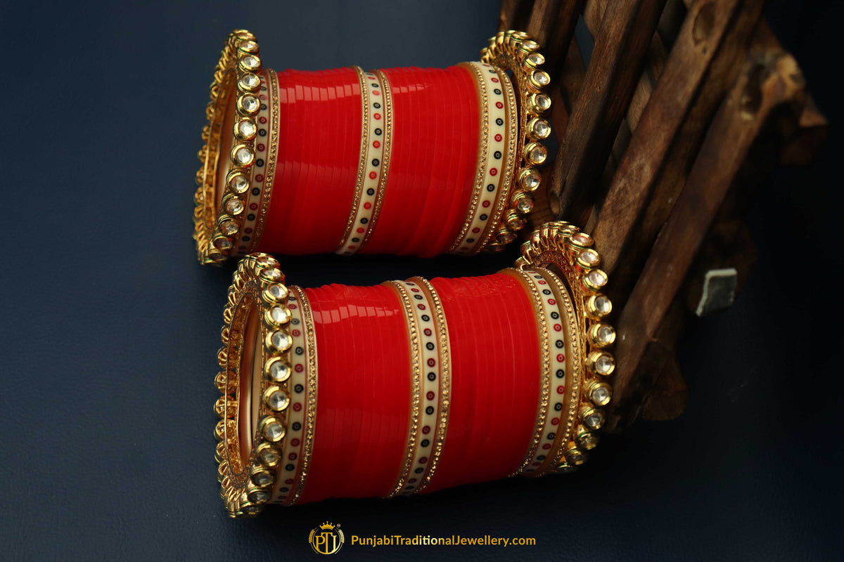 Red Wedding Bridal Chura By Punjabi Traditional Jewellery