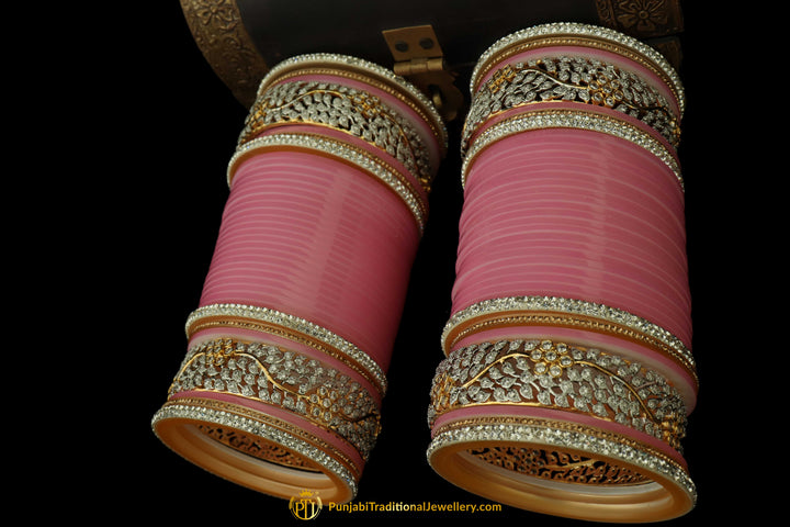 Pink Wedding Bridal Chura By Punjabi Traditional Jewellery