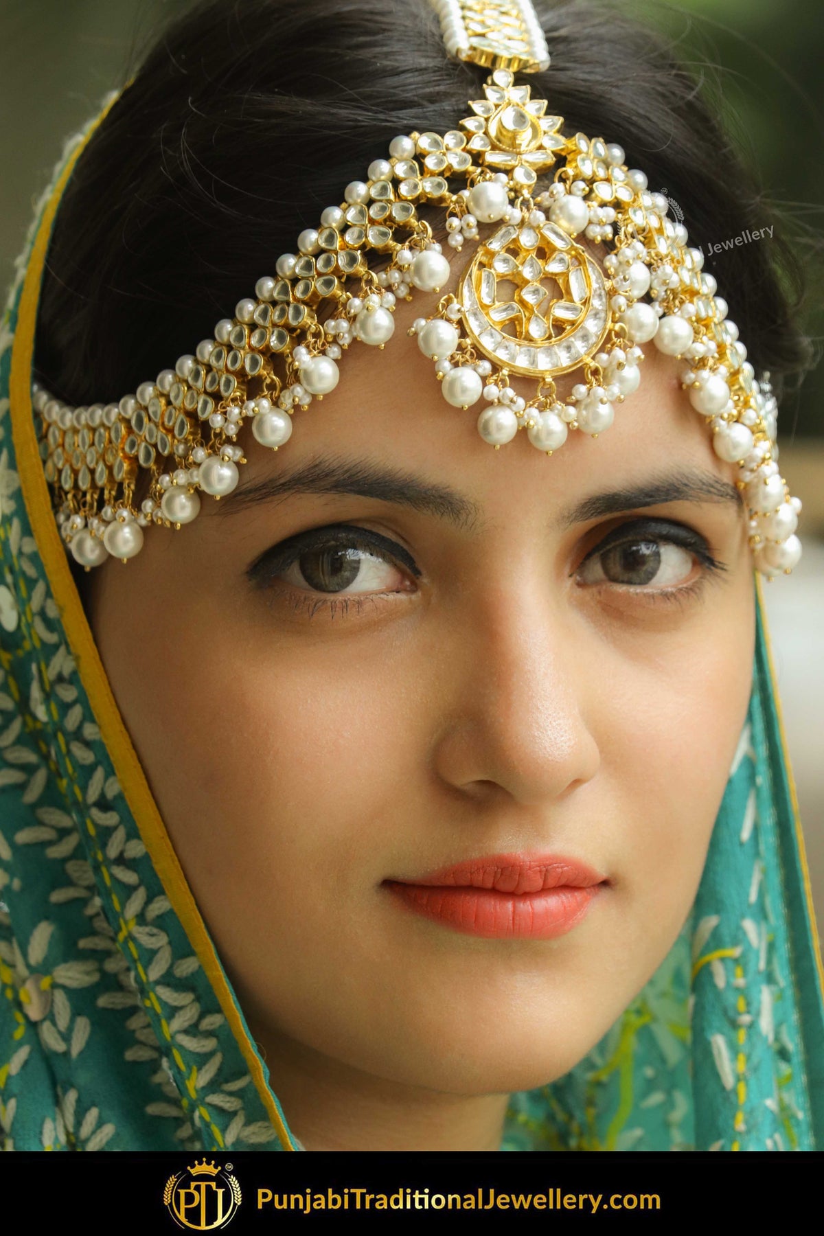 Gold Finished Kundan Pearl Matha Patti | Punjabi Traditional Jewellery Exclusive