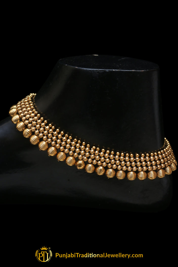 Antique Gold Payal By Punjabi Traditional Jewellery