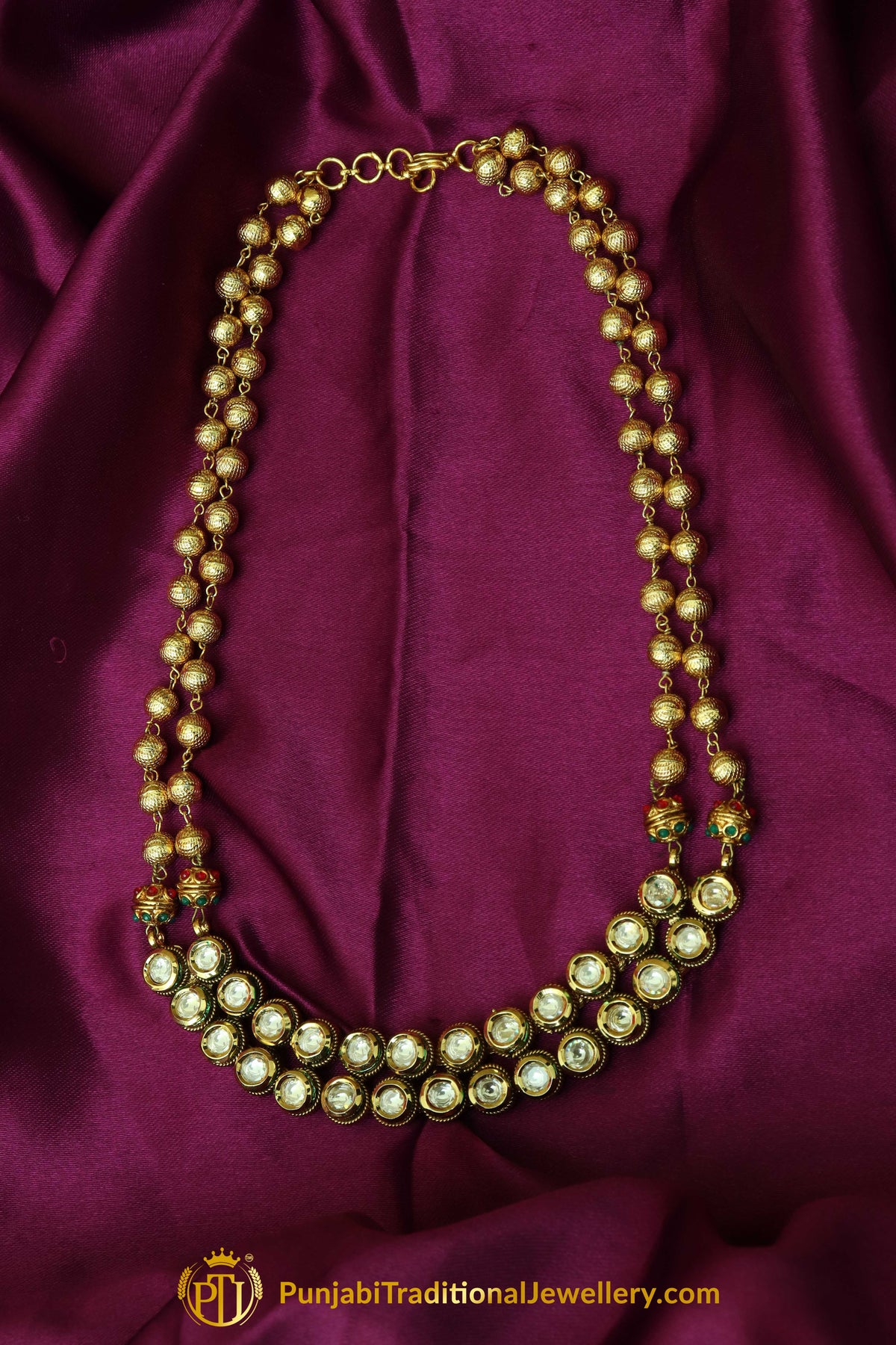 Kundan Gold Plated Jodha Necklace Only By Punjabi Traditional Jewellery