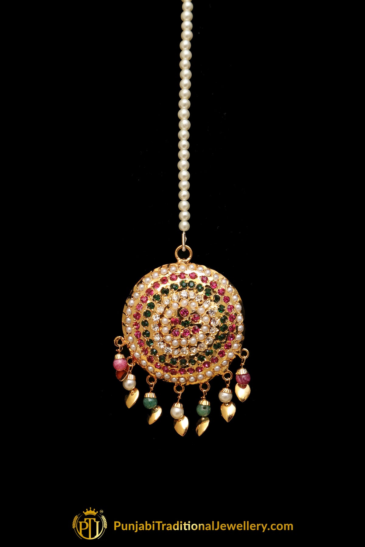 Multi Jadau Pippal Patti Tikka By Punjabi Traditional Jewellery