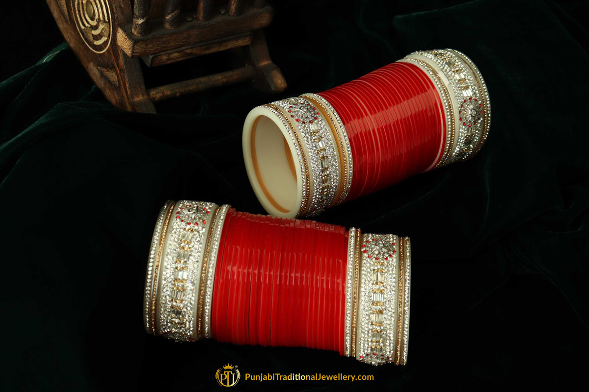 Red Wedding Bridal Chura By Punjabi Traditional Jewellery