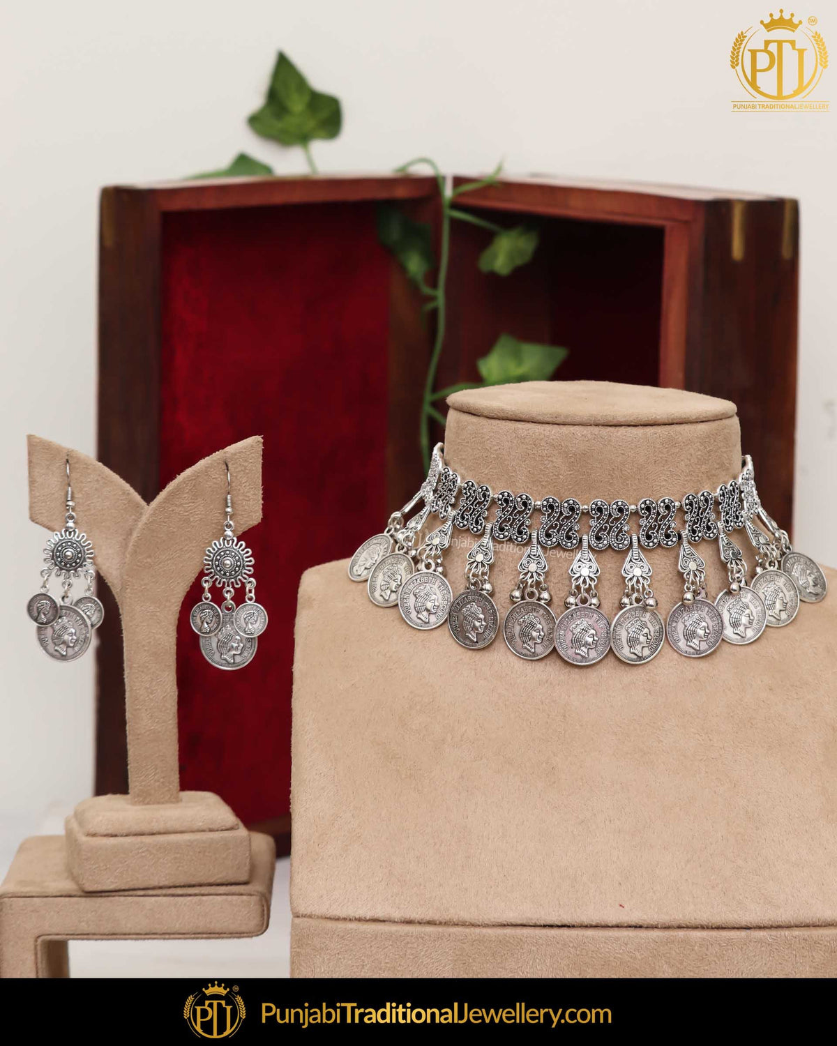 Oxidised Silver Afghan Choker Necklace set | Punjabi Traditional Jewellery Exclusive