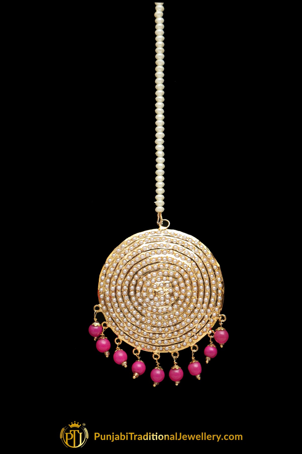 Pink Jadau Tikka By Punjabi Traditional Jewellery