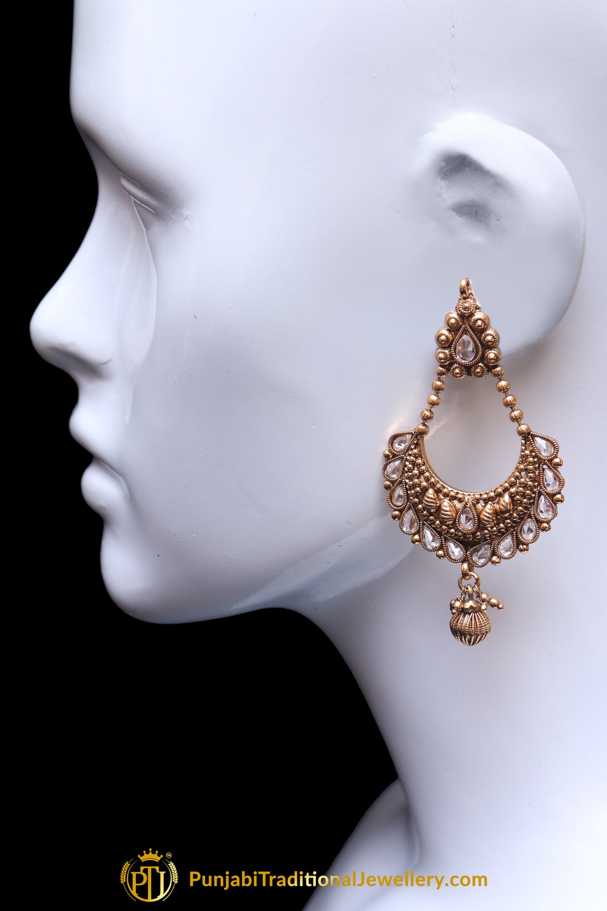Polki Earring Tikka Set By Punjabi Traditional Jewellery