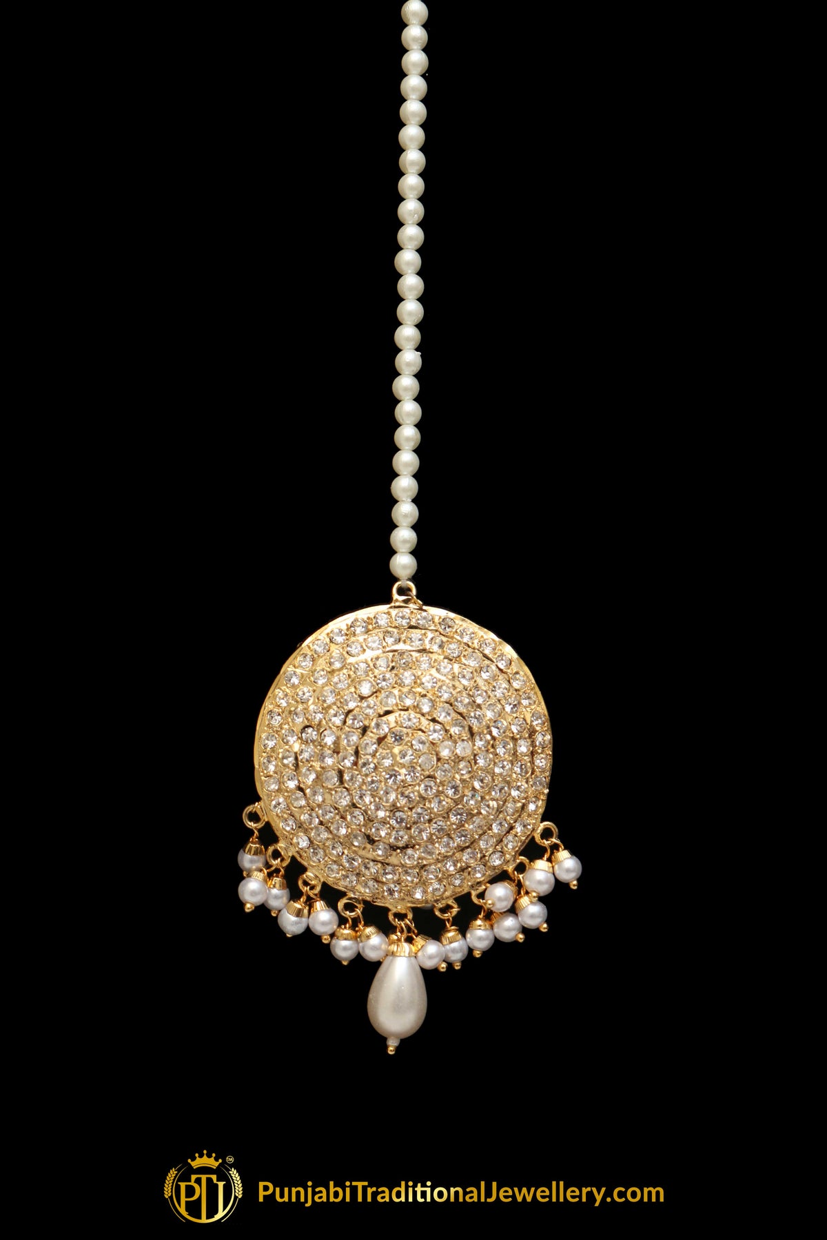 Golden Jadau Tikka By Punjabi Traditional Jewellery